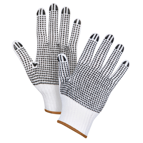Double-Sided Dotted String Knit Gloves, Poly/Cotton, Double Sided, 7 Gauge, Large Rock Safety Industrial Ltd