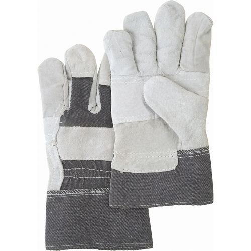 Gants d'ajusteur &agrave; paume renforc&eacute;e d'usage standard, Grand, Paume en Cuir de vache refendu, Doublure en Coton Rock Safety Industrial Ltd