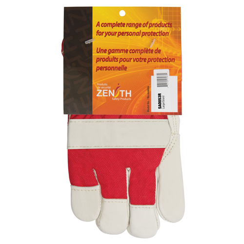 Red & White Premium Winter-Lined Fitters Gloves, Large, Grain Cowhide Palm, Boa Inner Lining Rock Safety Industrial Ltd