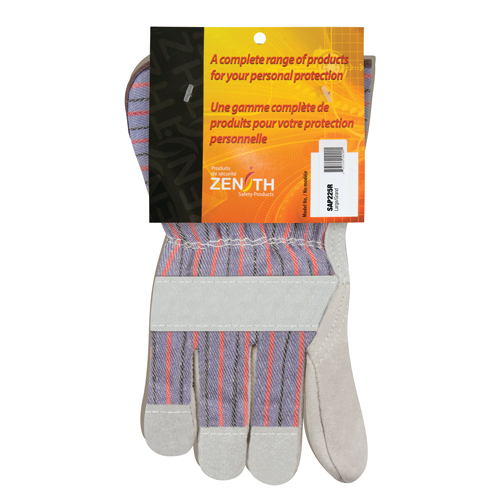 Gants d'ajusteur &agrave; paume renforc&eacute;e de premi&egrave;re qualit&eacute;, Grand, Paume en Cuir de vache refendu, Doublure en Coton Rock Safety Industrial Ltd