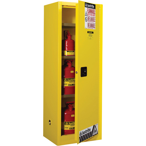 Armoire de s&eacute;curit&eacute; pour produits inflammables EX Slimline Sure-Grip , 22 gal., 1 Porte(s), 23,25" La x 65" h x 18" p Rock Safety Industrial Ltd