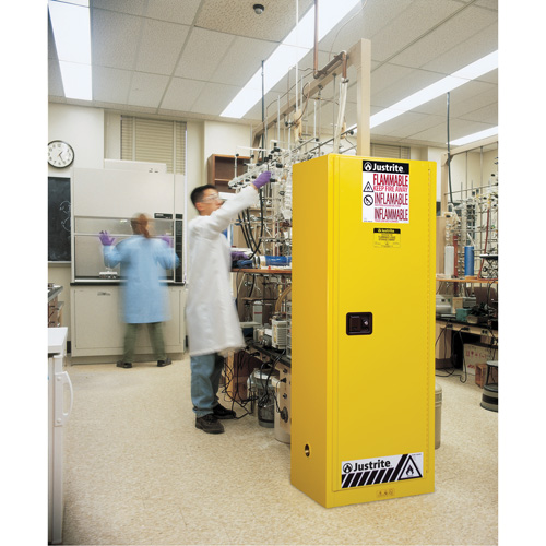 Armoire de s&eacute;curit&eacute; pour produits inflammables EX Slimline Sure-Grip , 22 gal., 1 Porte(s), 23,25" La x 65" h x 18" p Rock Safety Industrial Ltd