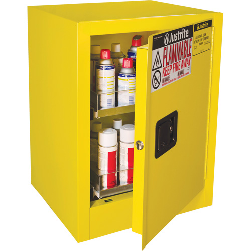 Armoire de s&eacute;curit&eacute; d'&eacute;tabli pour produits inflammables EX Sure-Grip, 24 gal., 1 Porte(s), 21" La x 27" h x 18" p Rock Safety Industrial Ltd