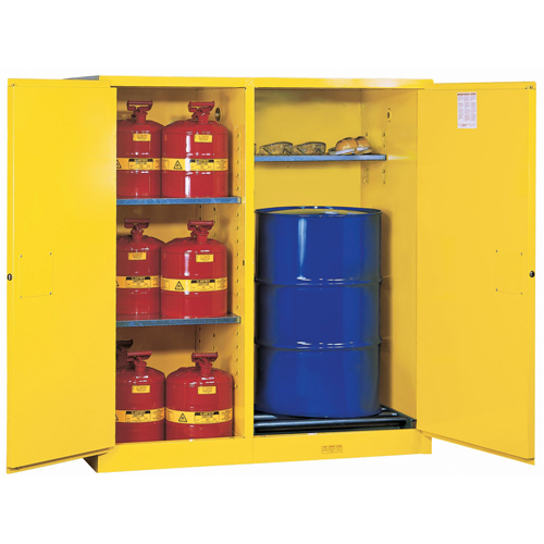 Armoires Sure-Grip EX s&eacute;curitaires &agrave; double fonction, Capacit&eacute; de 115 gal. US, Jaune Rock Safety Industrial Ltd