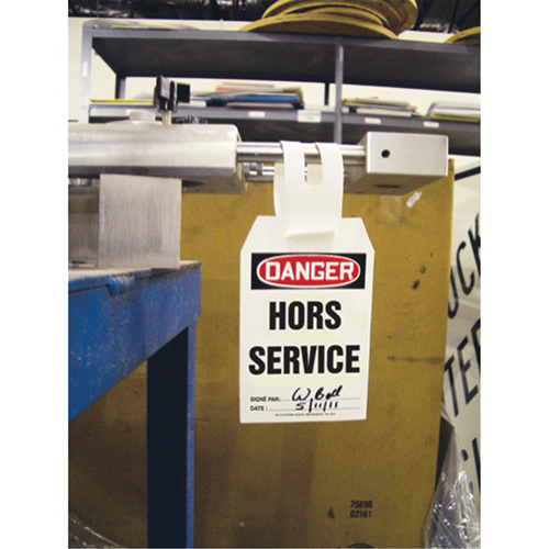 &eacute;tiquette de verrouillage Loop 'N Strap, Plastique, 3-3/8" la x 5-7/8" h, Français Rock Safety Industrial Ltd