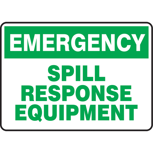 Enseigne  Spill Response Equipment , 10" x 14", Aluminium, Anglais Rock Safety Industrial Ltd