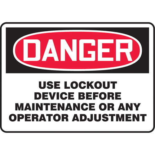 Enseigne  Lock Out , 10" x 14", Vinyle, Anglais Rock Safety Industrial Ltd