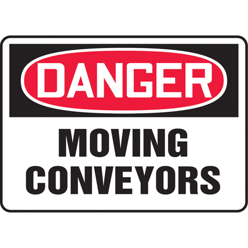 Enseigne  Moving Conveyors , 7" x 10", Vinyle, Anglais Rock Safety Industrial Ltd