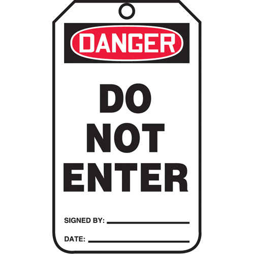 &eacute;tiquettes de s&eacute;curit&eacute;, Papier cartonn&eacute;, 3-1/8" la x 5-7/8" h, Anglais Rock Safety Industrial Ltd