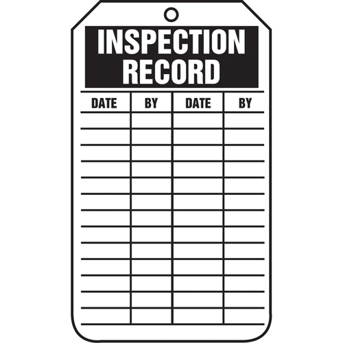&eacute;tiquettes de s&eacute;curit&eacute; d'inspection et de contr&ocirc;le de l'&eacute;tat de l'&eacute;quipement, Papier cartonn&eacute;, 3-1/8" la x 5-7/8" h, Anglais Rock Safety Industrial Ltd