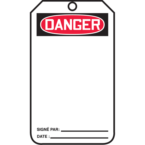 &eacute;tiquettes de verrouillage, Plastique, 3-3/8" la x 5-7/8" h, Français Rock Safety Industrial Ltd