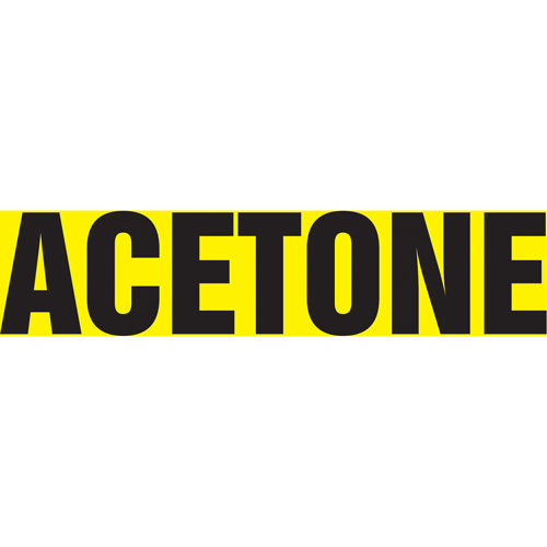 Marqueur de tuyau "Acetone", Autocollant, 1" h x 8" la, Noir sur jaune Rock Safety Industrial Ltd