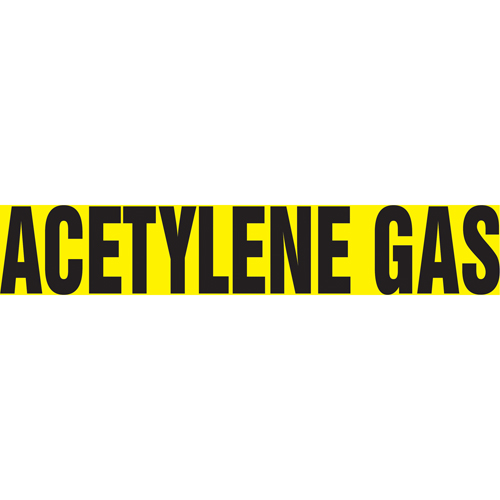 Marqueur de tuyau "Acetylene", Autocollant, 1" h x 8" la, Noir sur jaune Rock Safety Industrial Ltd