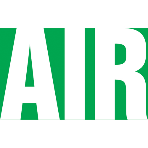 Marqueur de tuyau "Air", Autocollant, 1" h x 8" la, Blanc/vert Rock Safety Industrial Ltd