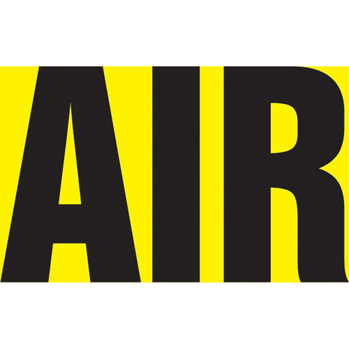 Marqueur de tuyau "Air", Autocollant, 1" h x 8" la, Noir sur jaune Rock Safety Industrial Ltd