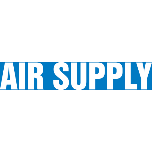 Marqueur de tuyau "Air Supply", Autocollant, 1" h x 8" la, Blanc/bleu Rock Safety Industrial Ltd