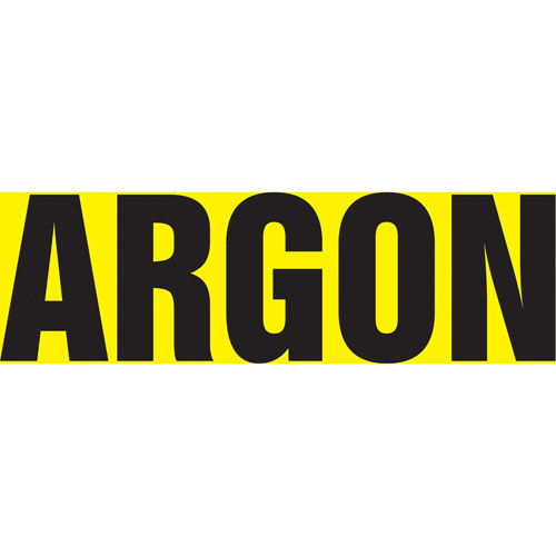 Marqueur de tuyau "Argon", Autocollant, 1" h x 8" la, Noir sur jaune Rock Safety Industrial Ltd