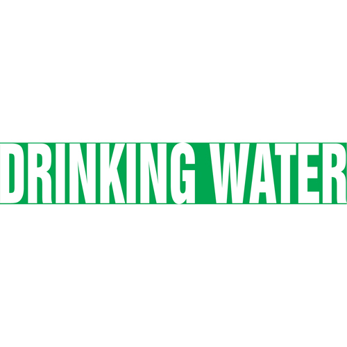Marqueurs de tuyau "Drinking Water", Autocollant, 4" h x 24" la, Blanc/vert Rock Safety Industrial Ltd