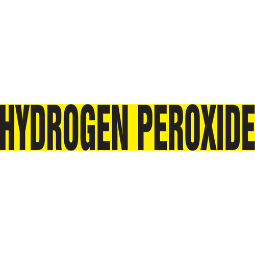 Marqueurs de tuyau "Hydrogen Peroxide", Autocollant, 4" h x 24" la, Noir sur jaune Rock Safety Industrial Ltd