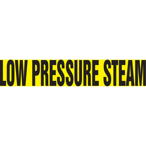 Marqueurs de tuyau "Low Pressure Steam", Autocollant, 4" h x 24" la, Noir sur jaune Rock Safety Industrial Ltd