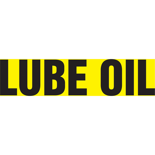 Marqueurs de tuyau "Lube Oil", Autocollant, 4" h x 24" la, Noir sur jaune Rock Safety Industrial Ltd
