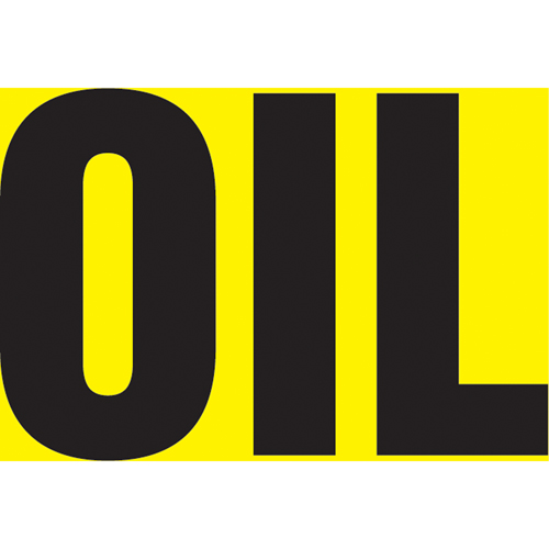 Marqueurs de tuyau "Oil", Autocollant, 2-1/2" h x 12" la, Noir sur jaune Rock Safety Industrial Ltd