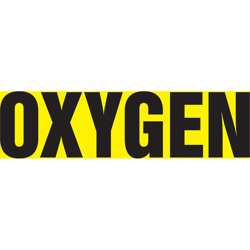 Marqueurs de tuyau "Oxygen", Autocollant, 2-1/2" h x 12" la, Noir sur jaune Rock Safety Industrial Ltd