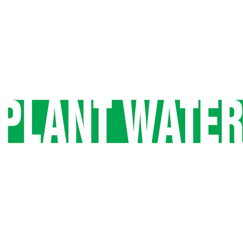 Marqueurs de tuyau "Plant Water", Autocollant, 4" h x 24" la, Blanc/vert Rock Safety Industrial Ltd