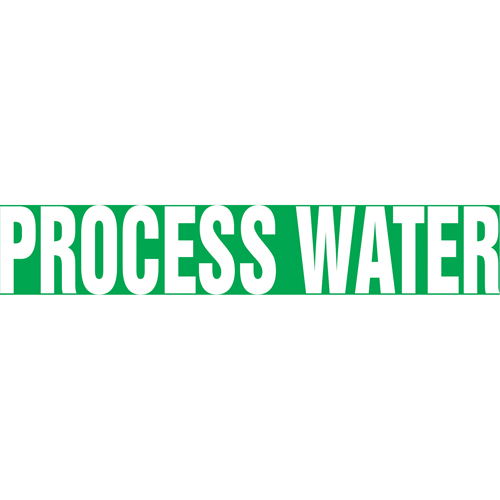 Marqueurs de tuyau "Process Water", Autocollant, 4" h x 24" la, Blanc/vert Rock Safety Industrial Ltd