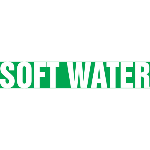 Marqueur de tuyau "Soft Water", Autocollant, 1-1/2" h x 8" la, Blanc/vert Rock Safety Industrial Ltd
