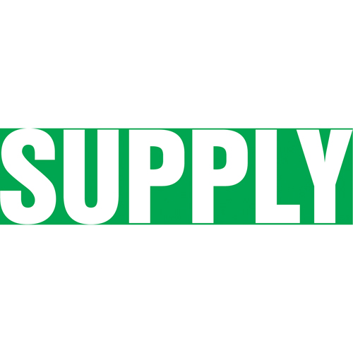 Marqueur de tuyau "Supply", Autocollant, 1" h x 8" la, Blanc/vert Rock Safety Industrial Ltd
