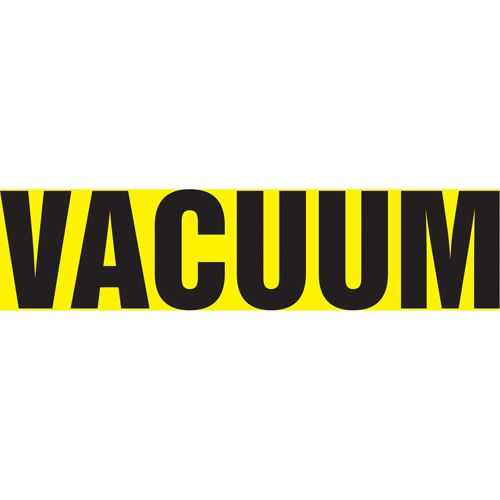 Marqueur de tuyau "Vacuum", Autocollant, 1" h x 8" la, Noir sur jaune Rock Safety Industrial Ltd