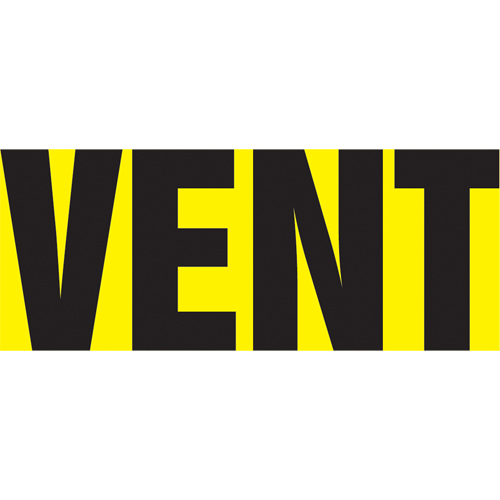 Marqueur de tuyau "Vent", Autocollant, 1" h x 8" la, Noir sur jaune Rock Safety Industrial Ltd