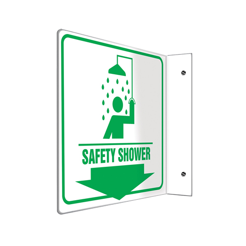 Enseigne Projection  Safety Shower , 8" x 8", Plastique, Anglais avec pictogramme Rock Safety Industrial Ltd