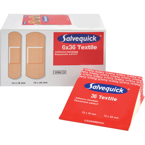 Syst&egrave;mes de distribution de bandages Salvequick - recharges st&eacute;riles, Rectangulaire/carr&eacute;e, Tissu, St&eacute;rile Rock Safety Industrial Ltd