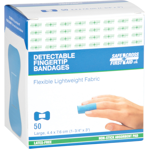 Bandages, Bout de doigt, 3", Tissu d&eacute;tectable, St&eacute;rile Rock Safety Industrial Ltd