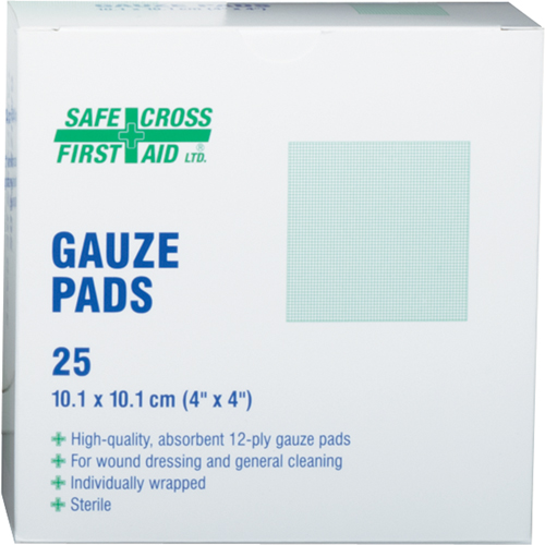 Gauze , Pad, 4" L x 4" W, Sterile, Medical Device Class 1 Rock Safety Industrial Ltd