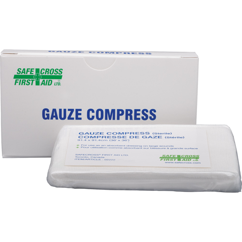 Gauze Compress, Pad, 36" L x 36" W, Sterile, Medical Device Class 1 Rock Safety Industrial Ltd
