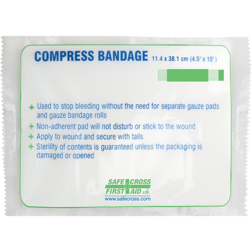 Large Compress Bandage, 15" L x 4-1/2" W Rock Safety Industrial Ltd