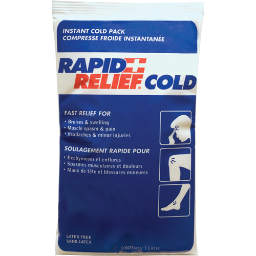 Compresse froide instantan&eacute;e Rapid Relief, Froid, Utilisation unique, 9" x 6" Rock Safety Industrial Ltd