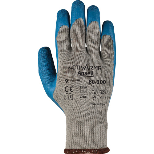Gants ActivArmr 80-100, 6/T-petit, R&ecirc;vetement Latex de caoutchouc, Calibre 10, Enveloppe en Polyester/Coton Rock Safety Industrial Ltd