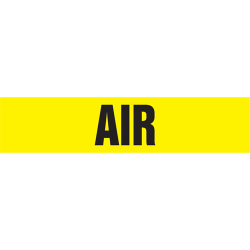 Marqueur de tuyau "Air", Autocollant, 4" h x 24" la, Noir sur jaune Rock Safety Industrial Ltd