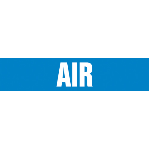 Marqueur de tuyau "Air", Autocollant, 4" h x 24" la, Blanc/bleu Rock Safety Industrial Ltd