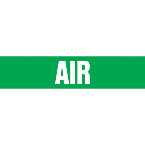 Marqueur de tuyau "Air", Autocollant, 4" h x 24" la, Blanc/vert Rock Safety Industrial Ltd
