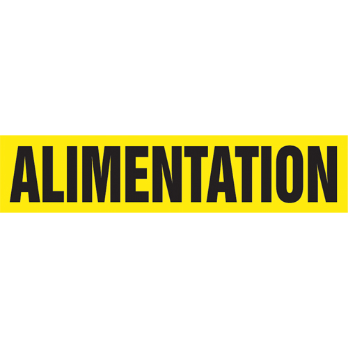 Marqueur de tuyau "Alimentation", Autocollant, 4" h x 24" la, Noir sur jaune Rock Safety Industrial Ltd