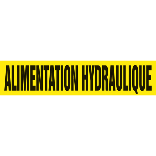 Marqueur de tuyau "Alimentation Hydraulique", Autocollant, 4" h x 24" la, Noir sur jaune Rock Safety Industrial Ltd