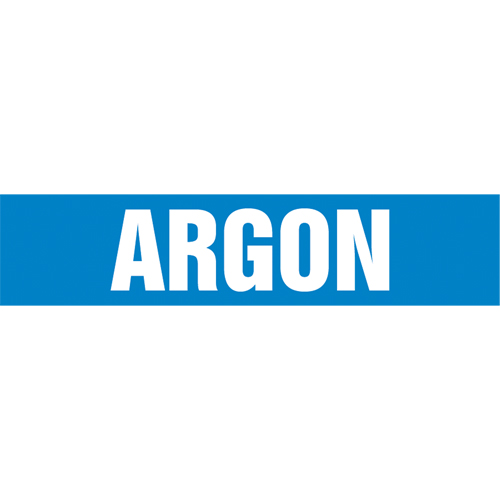 Marqueur de tuyau "Argon", Autocollant, 4" h x 24" la, Blanc/bleu Rock Safety Industrial Ltd