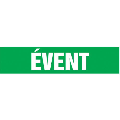 Marqueurs de tuyau "&eacute;vent", Autocollant, 4" h x 24" la, Blanc/vert Rock Safety Industrial Ltd