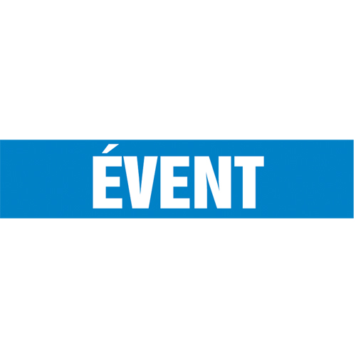 Marqueur de tuyau "&eacute;vent", Autocollant, 4" h x 24" la, Noir sur jaune Rock Safety Industrial Ltd