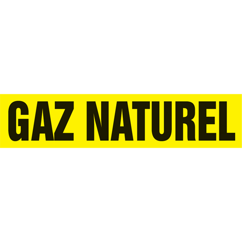 Marqueur de tuyau "Gaz Naturel", Autocollant, 1" h x 8" la, Noir sur jaune Rock Safety Industrial Ltd